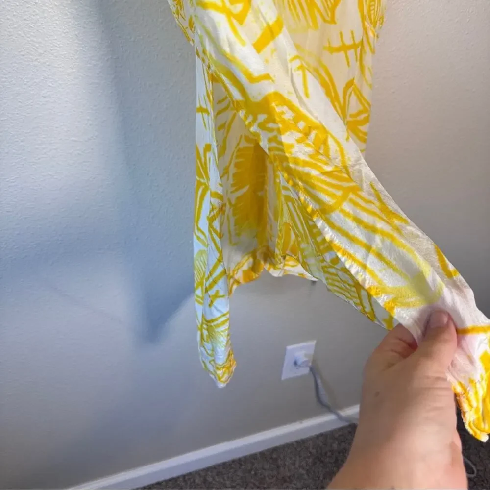 Anthropologie Lilka Yellow Printed Swimsuit Coverup Womens XS Beachy Summer_7